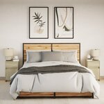 vidaXL Armoires de chevet et lumières LED 2 Pièces chêne sonoma