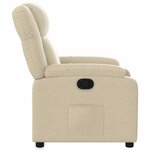 vidaXL Fauteuil inclinable Crème Tissu