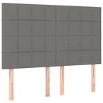 vidaXL Tête de lit à LED Gris foncé 144x5x118/128 cm Tissu