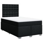 vidaXL Sommier à lattes de lit avec matelas Noir 120x200 cm Tissu