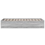 vidaXL Cadre de lit sans matelas sonoma gris 100x200 cm