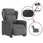 vidaXL Fauteuil inclinable électrique gris foncé tissu