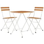 vidaXL Ensemble de bistro pliable 3 Pièces Bois d'acacia solide et acier