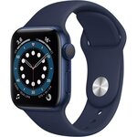 Apple Watch Series 6 GPS, 40mm Boîtier en Aluminium Bleu avec Bracelet Sport Bleu Intense