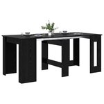 vidaXL Table à dîner 180 x 85 x 75 cm Bois d'ingénierie Chêne noir