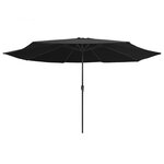 vidaXL Parasol d'extérieur avec mât en métal 390 cm noir