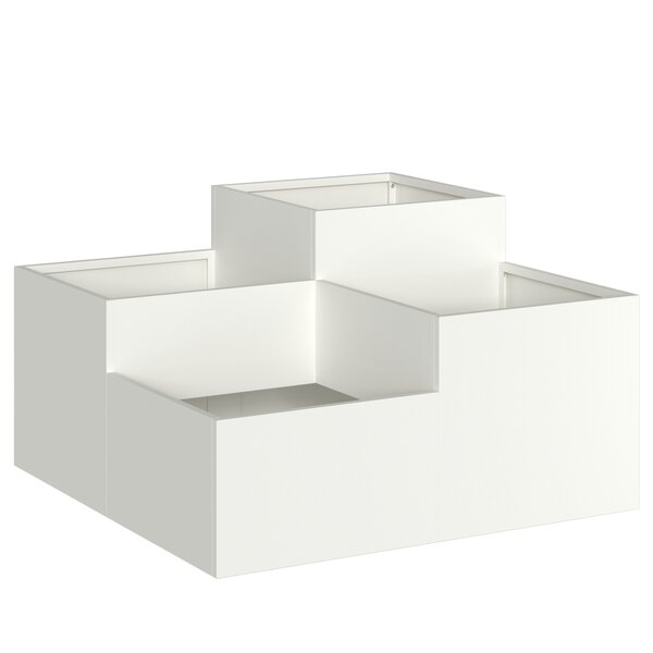 Jardinière vidaXL 100x100x48 cm Acier Blanc