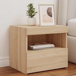 vidaXL Tables de chevet et lumières LED 2 Pièces chêne sonoma 50x40x45 cm
