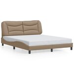 vidaXL Cadre de lit avec LED sans matelas Hvar cappuccino 160x200 cm