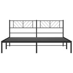 vidaXL Cadre de lit métal sans matelas avec tête de lit noir 183x213cm