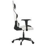 vidaXL Chaise de jeu de massage Blanc et noir Similicuir