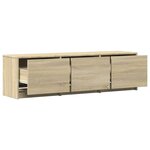 vidaXL Meuble TV avec LED Sonoma 140 x 34 x 40 cm Bois d'ingénierie