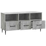 vidaXL Meuble TV Gris béton 102 x 34 5 x 50 cm Bois d'ingénierie