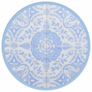 vidaXL Tapis d'extérieur bleu clair Ø160 cm PP
