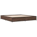 vidaXL Cadre de lit chêne marron 200x200 cm bois d'ingénierie et métal