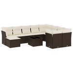vidaXL Salon de jardin et coussins 11 Pièces marron résine tressée