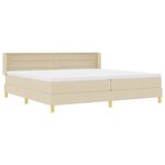 vidaXL Lit à ressort avec matelas  Crème  200 x 200 cm  Tissu.