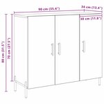 Buffet vidaXL Artisan Chêne 90x34x80 cm en bois d'ingénierie