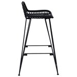 vidaXL Tabouret de bar 2 Pièces Noir 44 x 46 x 91 cm Rattan et Acier