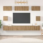 vidaXL Ensemble de meubles TV 8 Pièces chêne artisanal Bois d'ingénierie