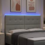 vidaXL Tête de lit LED avec tête de lit Gris clair 180 cm Polyester