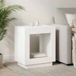 vidaXL Table d'appoint Blanc 60 x 40 x 65 cm Bois d'ingénierie