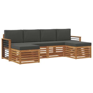 vidaXL Ensembles de canapés avec coussin 6 Pièces Naturel et Anthracite