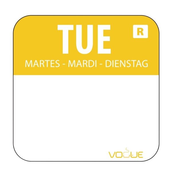 Etiquettes alimentaires code couleur jaune mardi 24 mm -  -  24