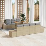 vidaXL Ensemble de salle à manger pour jardin 8 Pièces Beige  Gris