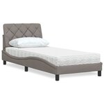 vidaXL Lit avec matelas taupe 80x200 cm tissu