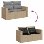 vidaXL Salon de jardin avec coussins 5 Pièces beige résine tressée