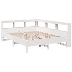 vidaXL Lit bibliothèque sans matelas blanc 160x200 cm bois pin massif