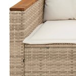 vidaXL Canapé de jardin avec coussins 3 places beige résine tressée