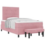 vidaXL Lit à ressorts avec tête de lit Rose 190 x 120 cm Velours