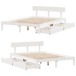 vidaXL Cadre de lit sans matelas blanc 140x200 cm bois de pin massif