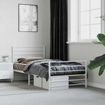 vidaXL Cadre de lit métal sans matelas avec pied de lit blanc 80x200cm