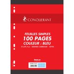 Feuillets mobiles 21x29 7 cm 100 pages grands carreaux bleus 80g x 10 CONQUÉRANT