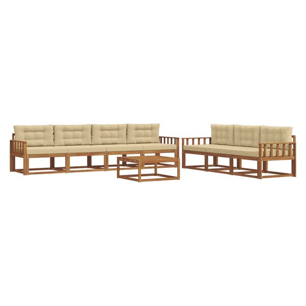 vidaXL Ensemble de canapés d'extérieur 8 Pièces Naturel et Beige
