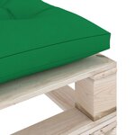 vidaXL Repose-pied palette de jardin avec coussin vert bois de pin