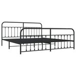 vidaXL Cadre de lit métal avec tête de lit/pied de lit noir 193x203 cm