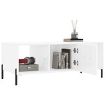 vidaXL Table basse Blanc brillant 102x50x40 cm Bois d'ingénierie