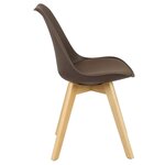 Chaise de salle à manger faux cuir pieds bois marron 19_0000126