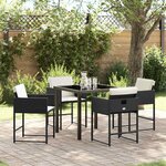vidaXL Ensemble de salle à manger pour jardin 5 Pièces Noir Poly rotin