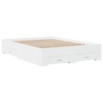 vidaXL Cadre de lit avec tiroirs sans matelas blanc 135x190 cm