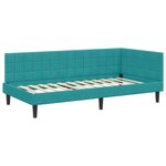 vidaXL Cadre de lit d'angle avec matelas 2 Pièces Turquoise Velours