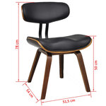 vidaXL Chaises à manger lot de 4 bois courbé et similicuir