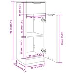 vidaXL Armoire de salle de bain blanc 32x34x90 cm bois d'ingénierie