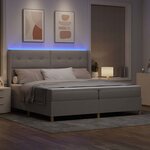 vidaXL Lit à ressorts avec matelas Taupe 140 x 200 cm tissu