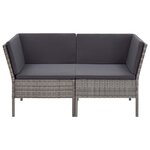 vidaXL Salon de jardin 6 Pièces avec coussins résine tressée gris