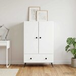 vidaXL Buffet Blanc 66 x 34 5 x 95 cm Bois d'ingénierie